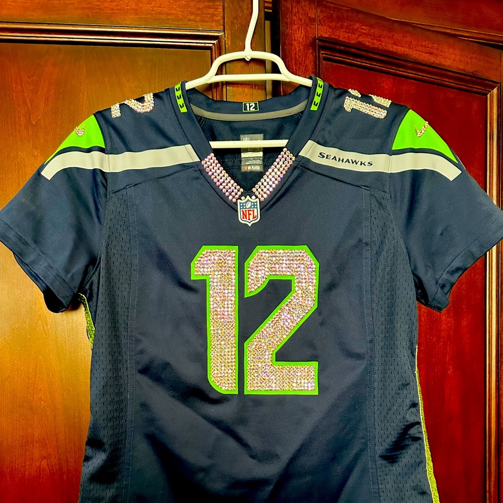 Bedazzled Seattle Seahawks Women’s Jersey